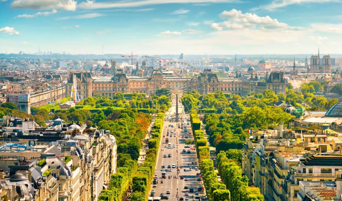 Champs-Élysées avenue towards Arc de Triomphe